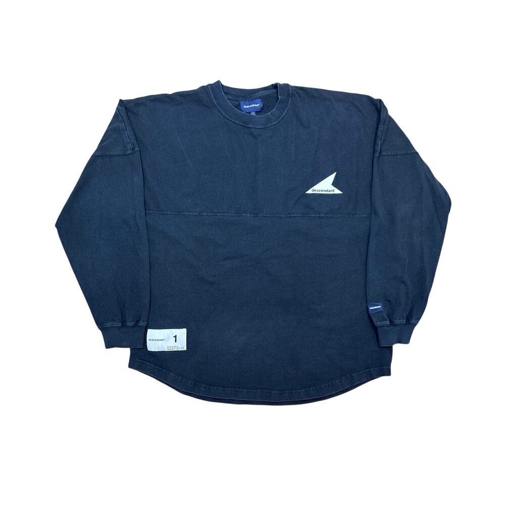 Descendant Cetus Jersey Black long sleeve Japanese Streetwear sz 1 Small 25x28